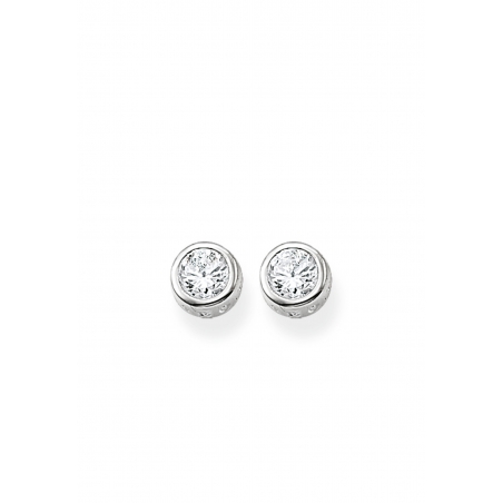 Ear Studs Large White Stone