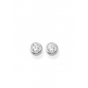 Ear Studs Large White Stone