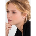 Ear Studs Large White Stone