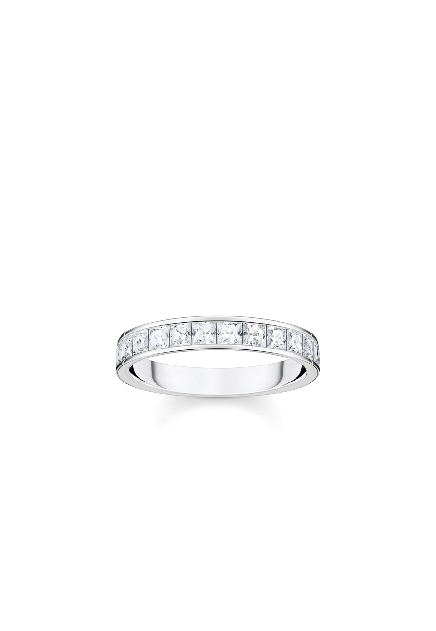 Bague Pierres Blanches Pavé Argent