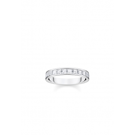 Bague Pierres Blanches Pavé Argent