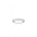 Ring White Stones Pavé Silver
