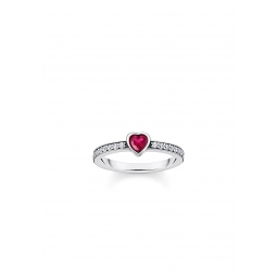 Thomas Sabo TR2448-640-10-52 Ring Zilver Solitaire Rood… | Diademita