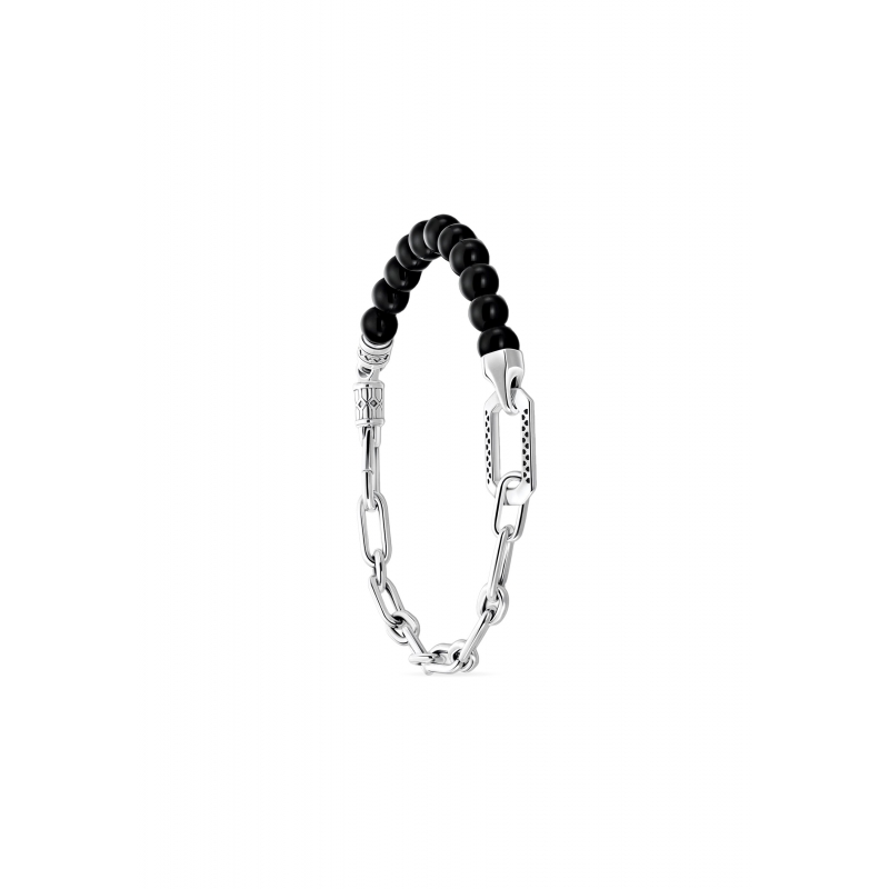 Bracelet Black Onyx Silver Chain