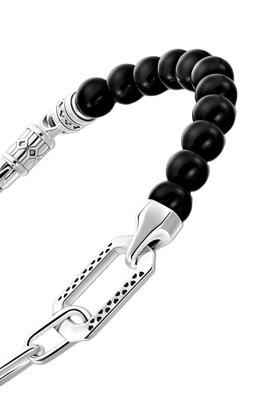 Bracelet Black Onyx Silver Chain