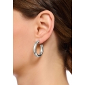 Hoop Earrings Chunky Silver