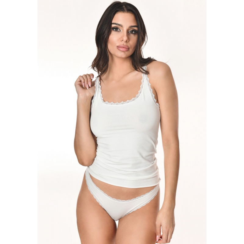 COTTON LACE Tanktop Frauen 3er Pack