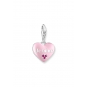 Pendentif à breloques Coeur rose