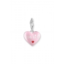 Pendentif à breloques Coeur rose