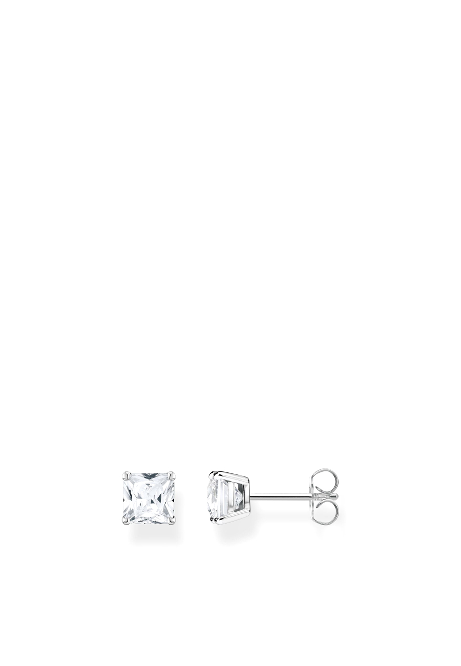 Boucles d'oreilles pierres blanches argent