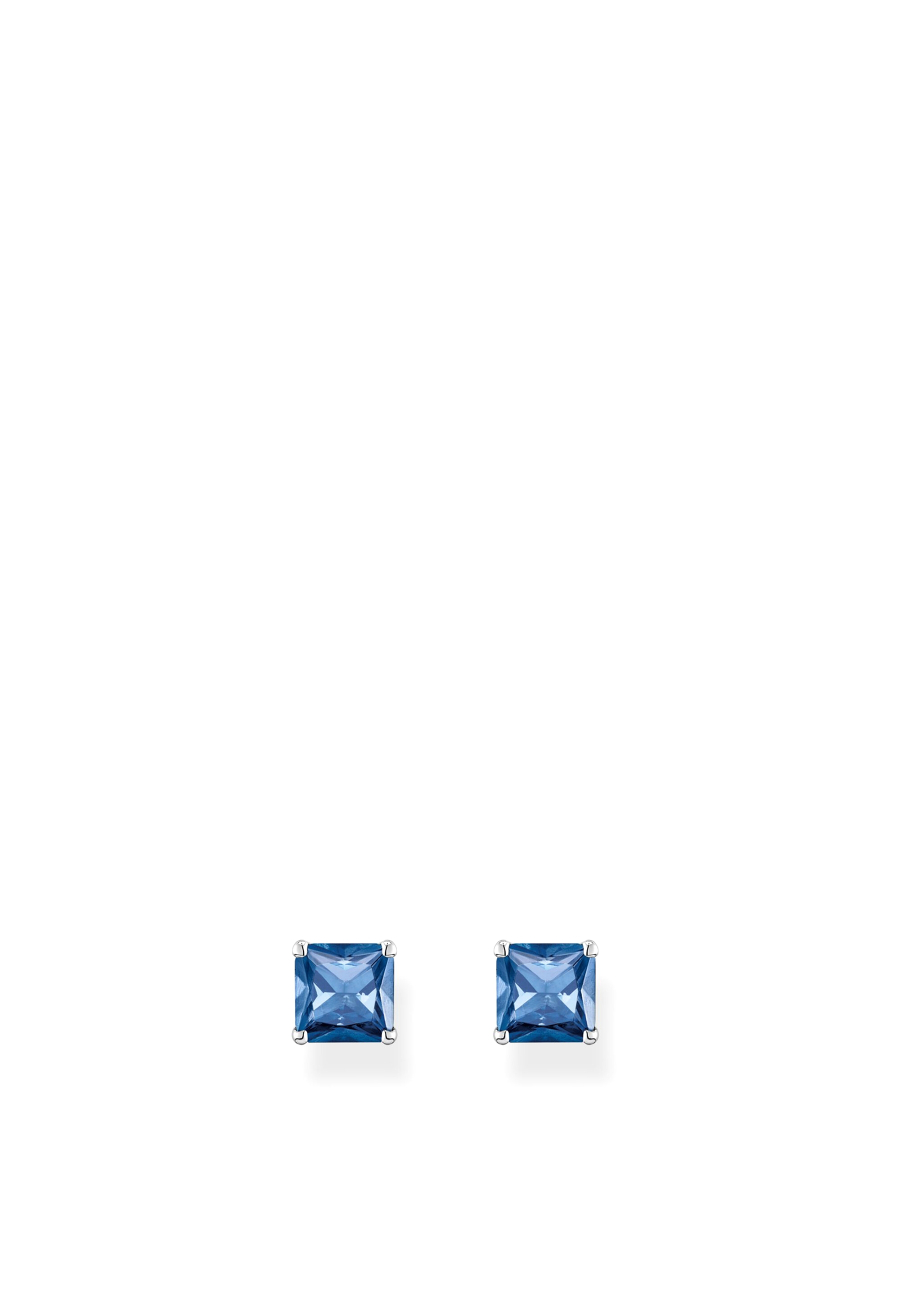 Ear Studs Blue Stones Silver