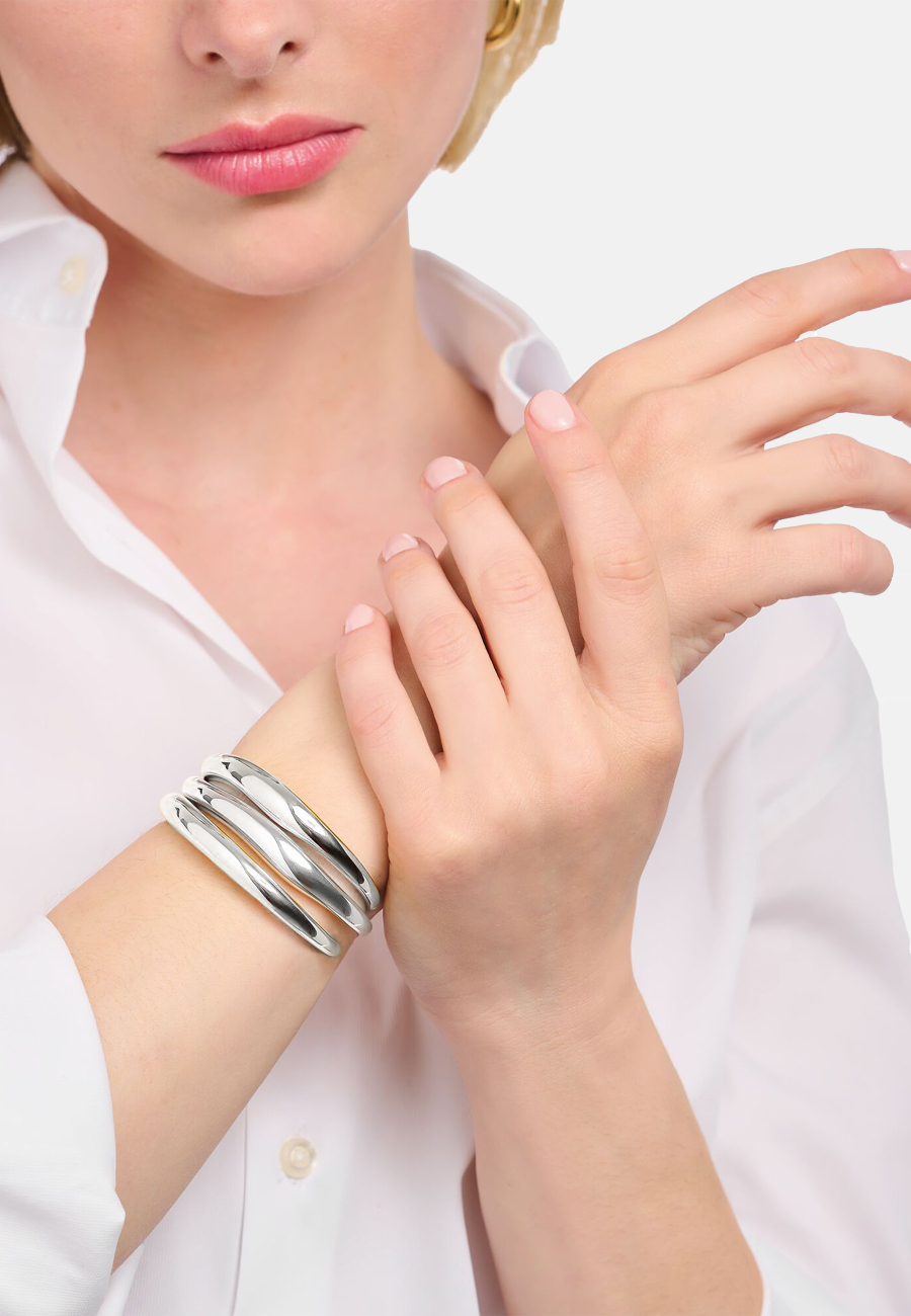 Bangle Organic Shape Silver