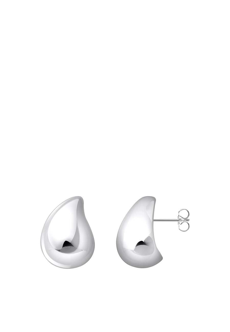 Earrings Organic Drop-Shape Silver