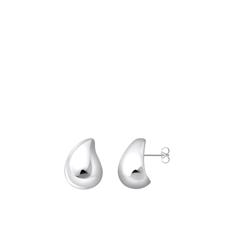 Earrings Organic Drop-Shape Silver