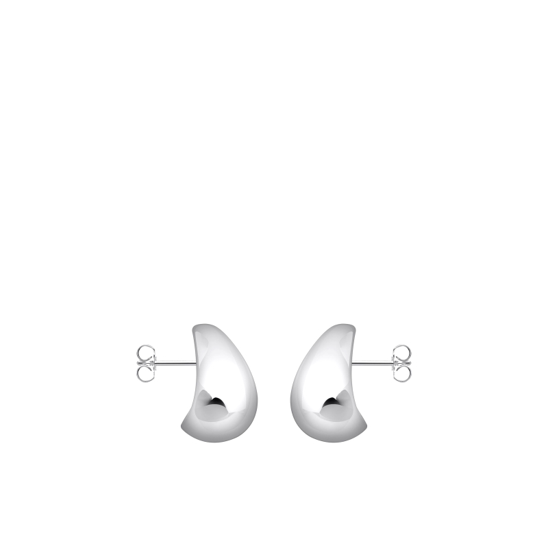 Earrings Organic Drop-Shape Silver