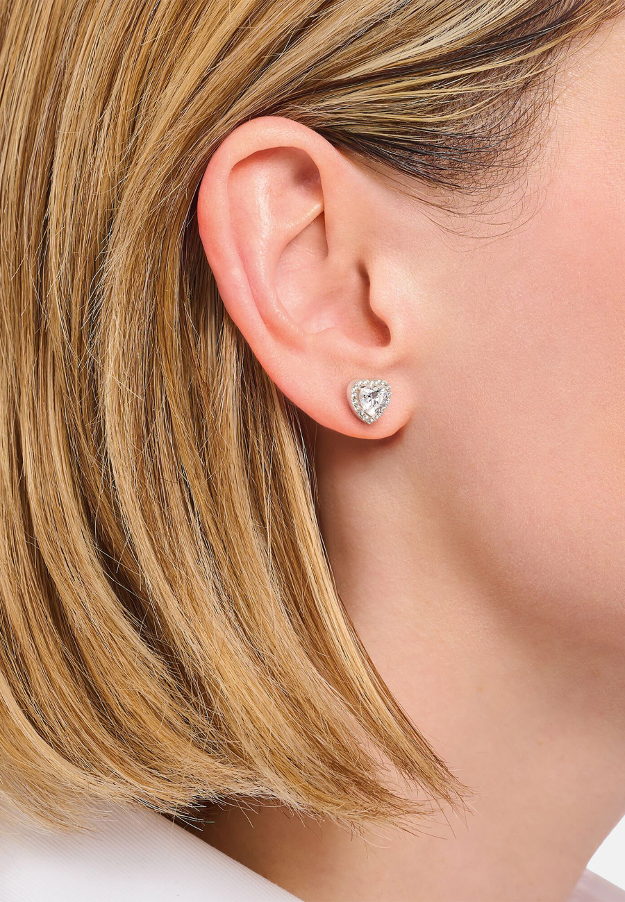 Boucles d'oreilles en forme de coeur Zirconia blanc