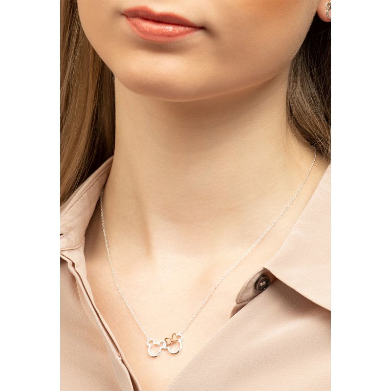 Disney Jewelry NF00287TL-18 Ketting Mickey & Minnie Mouse | Diademita