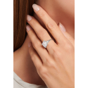 Ring White Stones Silver