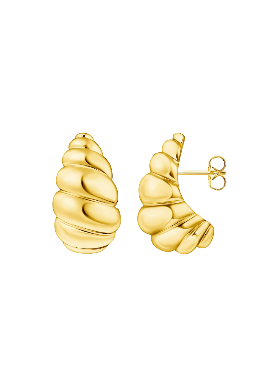 Gold Plated Organic Shaped Stud Earrings