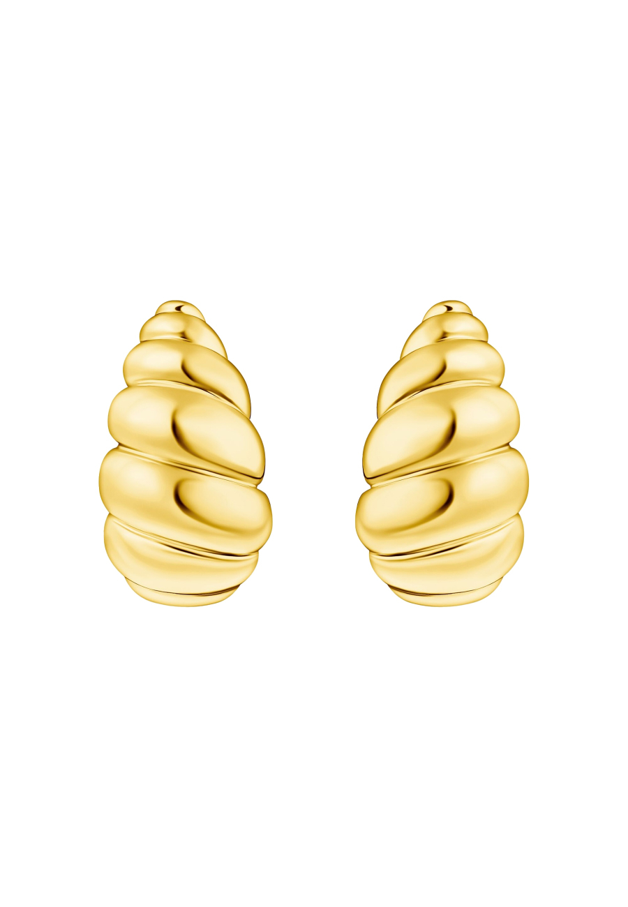 Gold Plated Organic Shaped Stud Earrings