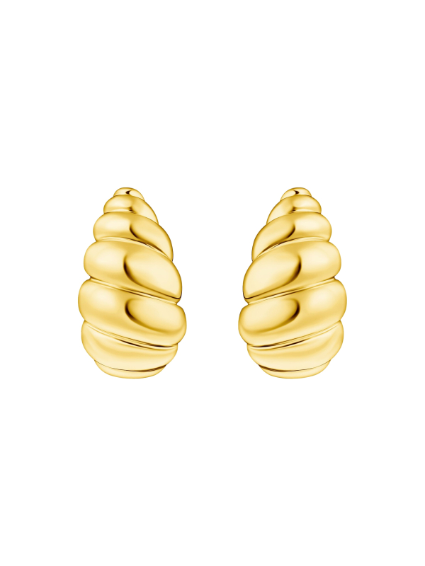 Gold Plated Organic Shaped Stud Earrings