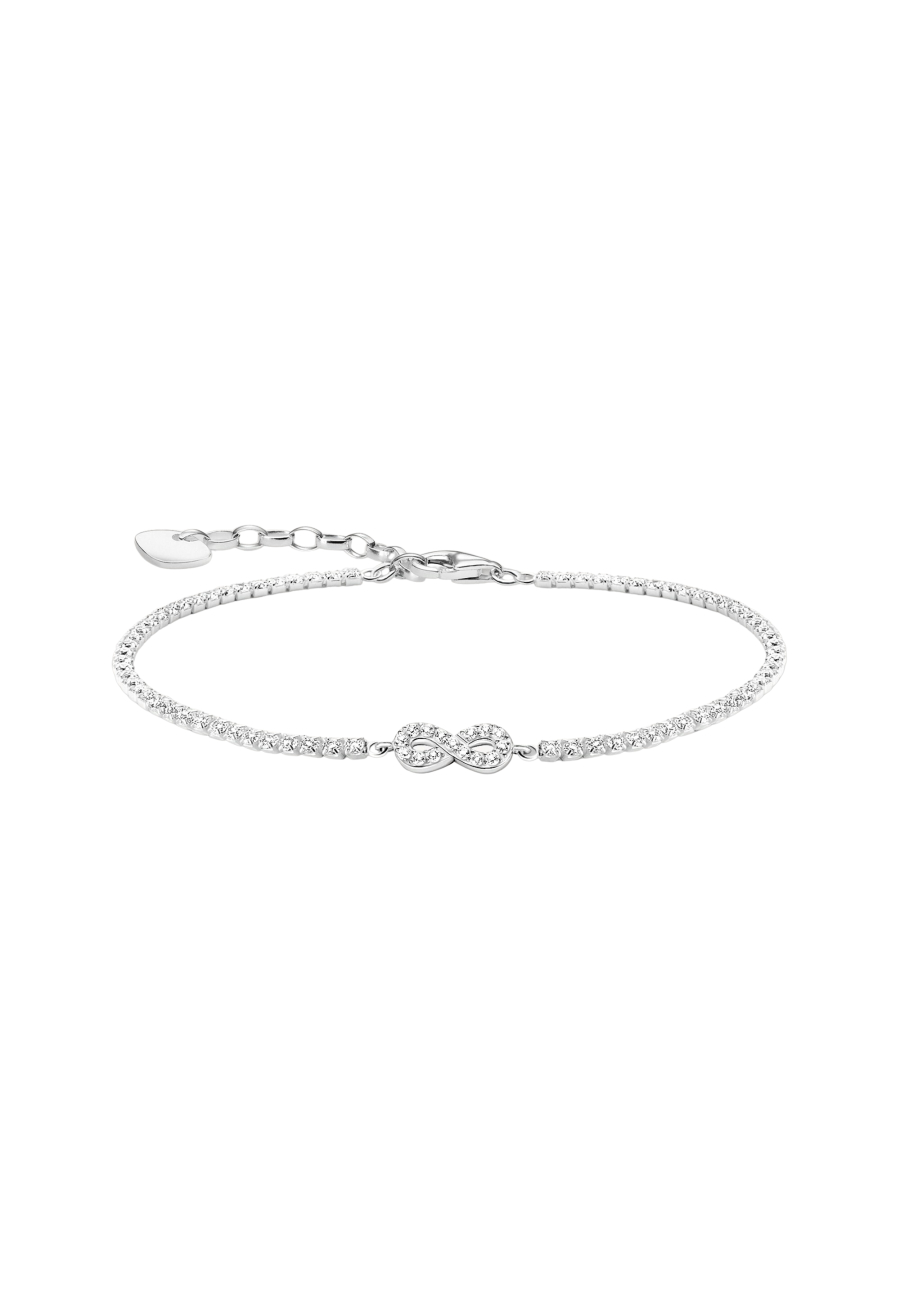 Silver Tennis Bracelet Infinity with White Stones