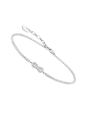 Silbernes Tennisarmband Unendlichkeit mit Weißen Steinen