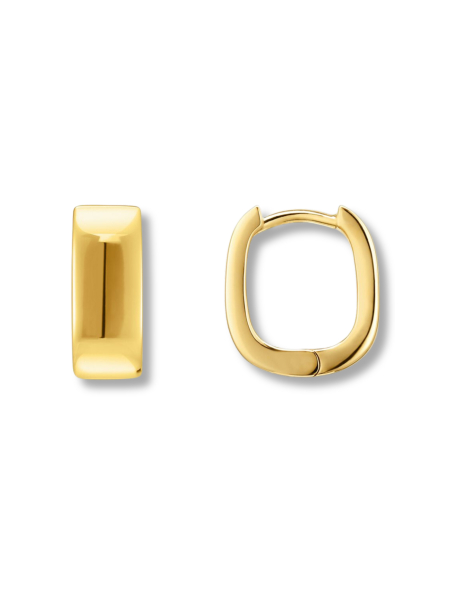 Gold-Plated Hoop Earrings In Angular Shape