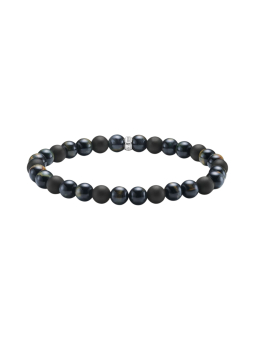 Talisman-Armband mit Tigerauge- und Obsidian-Perlen