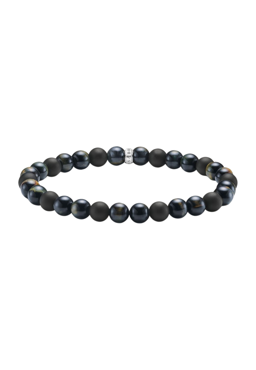 Bracelet Talisman avec Perles d’Œil de Tigre et d’Obsidienne