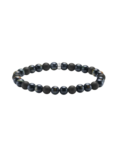 Talisman Bracelet With Tiger Eye And Obsidian Beads
