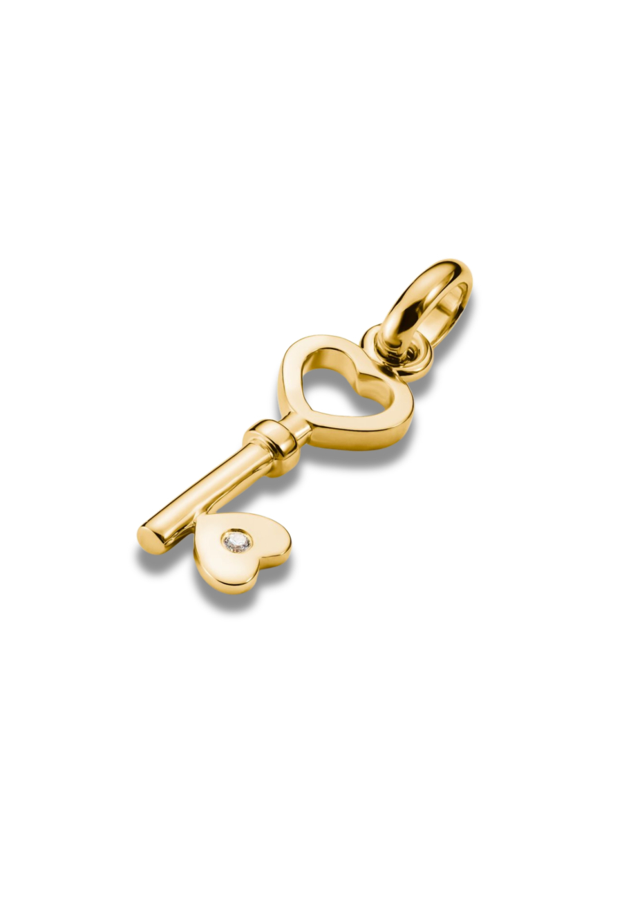 Pendentif Charm Clé De L’Amour – Connect Doré À L’Or Fin