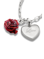 Pendentif Charm Fleur De Rose Rouge – Connect Argent