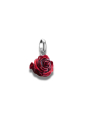 Pendentif Charm Fleur De Rose Rouge – Connect Argent