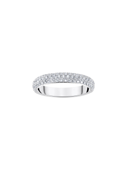 Silver Band Ring With White Zirconia And Engraving – Silver