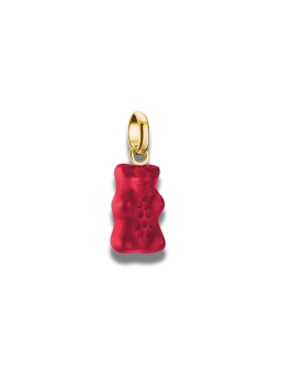 Charm-Anhänger Goldbären In Rot Verbinde Vergoldet