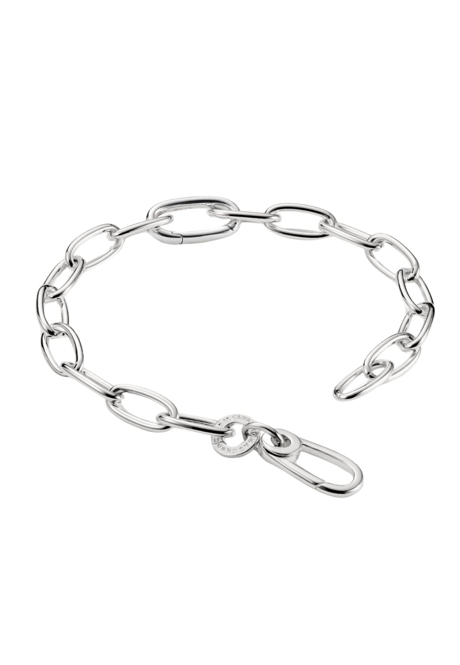 Charm Bracelet With Connect Link Silver