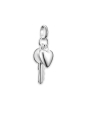 Charm Pendant Key With Heart Connect Silver