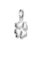 Charm Pendant Lucky Clover In 3D Connect Silver
