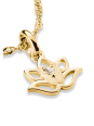 Pendentif charm fleur de lotus avec pierres Connect plaqué or