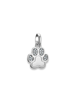 Charm-Anhänger Pfote mit Steinen Connect Silber