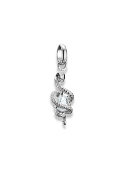 Charm-Anhänger Schlange mit Stein Connect Silber
