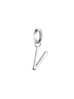 Charm Pendant Letter V Connect Silver