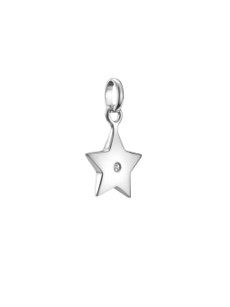 Charm-Anhänger Stern mit weißem Stein Connect Silber – Silver