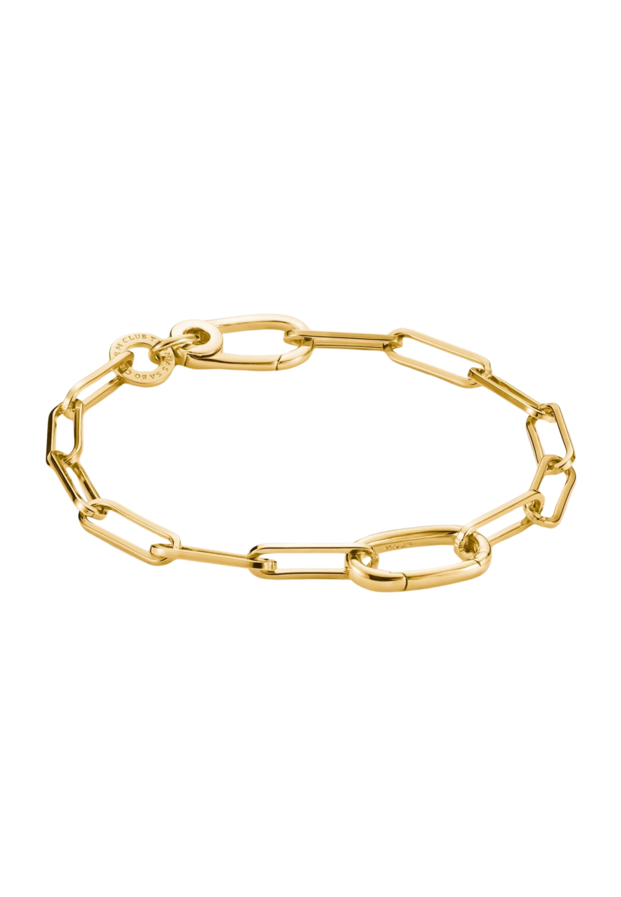 Charm-Armband Paperclip mit Connect-Glied vergoldet