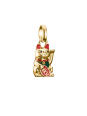 Pendentif Charm Chat Porte-Bonheur Coloré Connect Plaqué Or