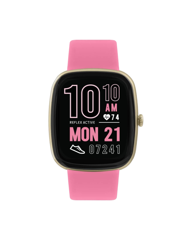 Montre connectée REFLEX avec bracelet en silicone rose