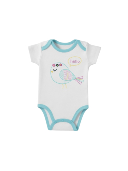 Korte mouwen rompertje "Little Bird" – Lichtblauw