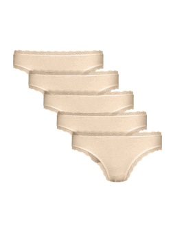 KATOEN LACE Tanga Vrouwen 5-pack – Бежевый