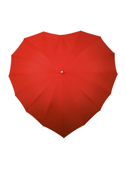 Regenschirm - Herzförmiger Regenschirm registriertes Design - Manuelle Öffnung - Winddicht - 110 cm - Rot